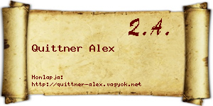 Quittner Alex névjegykártya